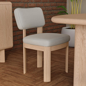 Alpine Furniture Gabrielle Solid Rubberwood Side Chairs Set Of 2 With Plush Polyester Seats And Curved Ergonomic Backs Light Oak 4225-02