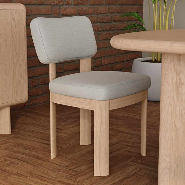 Alpine Furniture Gabrielle Solid Rubberwood Side Chairs Set Of 2 With Plush Polyester Seats And Curved Ergonomic Backs Light Oak 4225-02