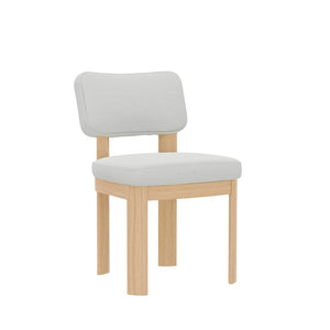 Alpine Furniture Gabrielle Solid Rubberwood Side Chairs Set Of 2 With Plush Polyester Seats And Curved Ergonomic Backs Light Oak 4225-02