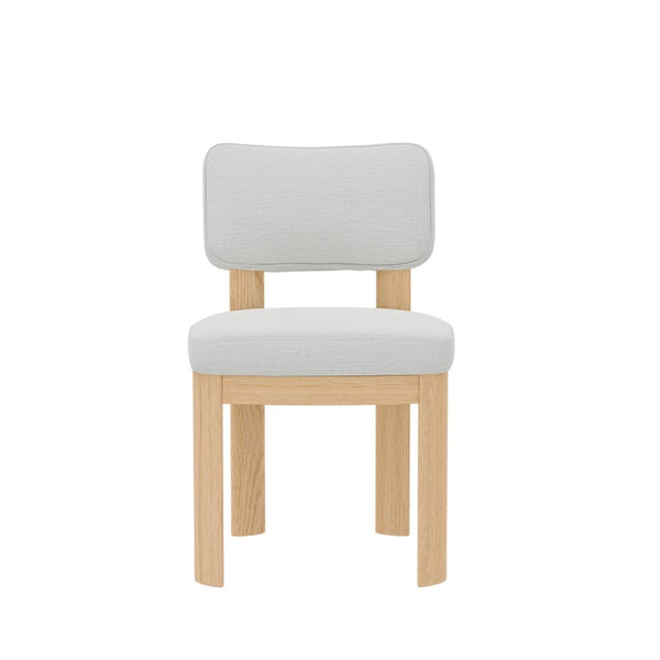 Alpine Furniture Gabrielle Solid Rubberwood Side Chairs Set Of 2 With Plush Polyester Seats And Curved Ergonomic Backs Light Oak 4225-02