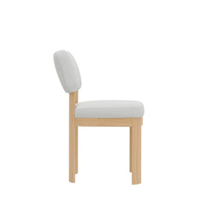 Alpine Furniture Gabrielle Solid Rubberwood Side Chairs Set Of 2 With Plush Polyester Seats And Curved Ergonomic Backs Light Oak 4225-02