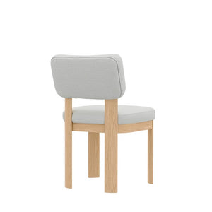 Alpine Furniture Gabrielle Solid Rubberwood Side Chairs Set Of 2 With Plush Polyester Seats And Curved Ergonomic Backs Light Oak 4225-02