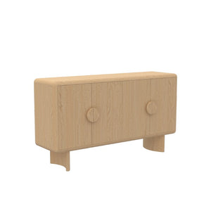 Alpine Furniture Gabrielle Scandinavian Sideboard With Spacious Cabinets, Solid Rubberwood & Oak Veneer For Durable Style Light Oak 4225-06