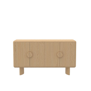 Alpine Furniture Gabrielle Scandinavian Sideboard With Spacious Cabinets, Solid Rubberwood & Oak Veneer For Durable Style Light Oak 4225-06