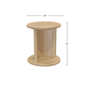 Alpine Furniture Gabrielle End Table With Open Shelf, Light Oak Veneer, Solid Rubberwood, Matte Finish, 20" Square 4225-62