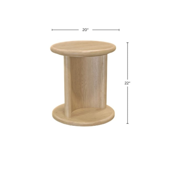 Alpine Furniture Gabrielle End Table With Open Shelf, Light Oak Veneer, Solid Rubberwood, Matte Finish, 20" Square 4225-62