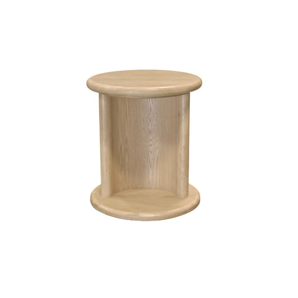 Alpine Furniture Gabrielle End Table With Open Shelf, Light Oak Veneer, Solid Rubberwood, Matte Finish, 20" Square 4225-62