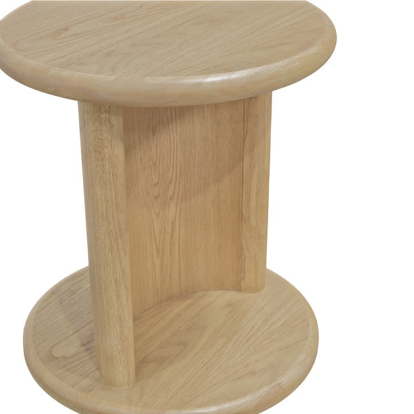 Alpine Furniture Gabrielle End Table With Open Shelf, Light Oak Veneer, Solid Rubberwood, Matte Finish, 20" Square 4225-62