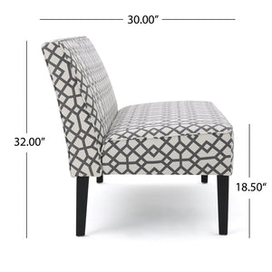 English Elm 50'' Geometric Gray Polyester Loveseat with Matte Black Legs for Modern Living N771P376540S