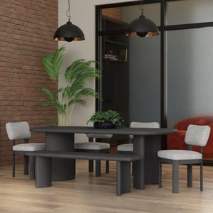 Alpine Furniture Gabrielle Solid Rubberwood Side Chairs Set Of 2 With Plush Polyester Seats And Curved Ergonomic Backs Black 4225BLK-02