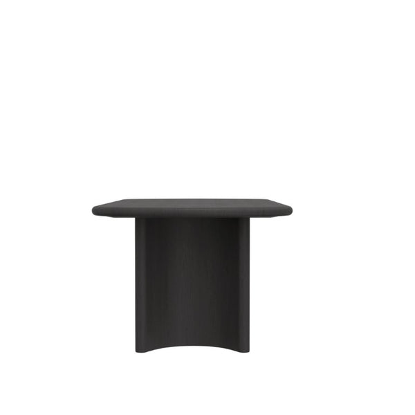 Alpine Furniture Gabrielle Sculptural Dining Table With Curved Base And Rounded Apron Seats 6, Oak Grain Finish Black 4225BLK-01
