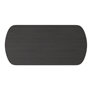 Alpine Furniture Gabrielle Sculptural Dining Table With Curved Base And Rounded Apron Seats 6, Oak Grain Finish Black 4225BLK-01