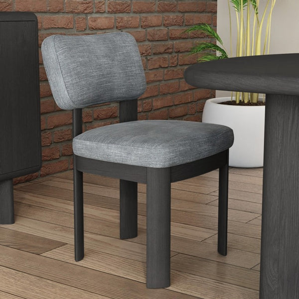 Alpine Furniture Gabrielle Solid Rubberwood Side Chairs Set Of 2 With Plush Polyester Seats And Curved Ergonomic Backs Black 4225BLK-02