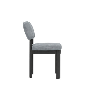 Alpine Furniture Gabrielle Solid Rubberwood Side Chairs Set Of 2 With Plush Polyester Seats And Curved Ergonomic Backs Black 4225BLK-02