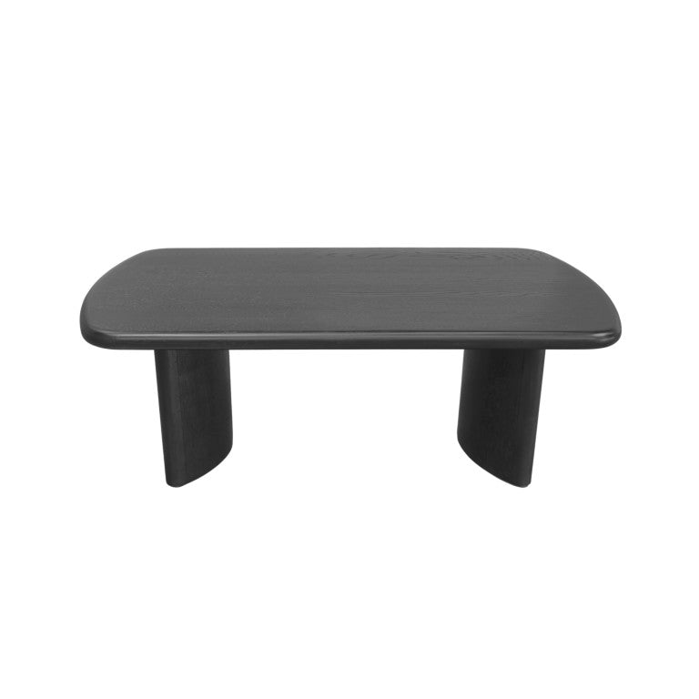 Alpine Furniture Gabrielle Sculptural Coffee Table 50"L X 30"W X 17"H — Black Or Light Oak, Curved-Leg Design, Durable Elegance 4225BLK-61
