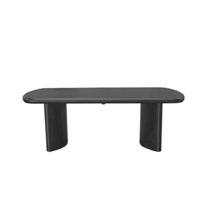 Alpine Furniture Gabrielle Sculptural Coffee Table 50"L X 30"W X 17"H — Black Or Light Oak, Curved-Leg Design, Durable Elegance 4225BLK-61