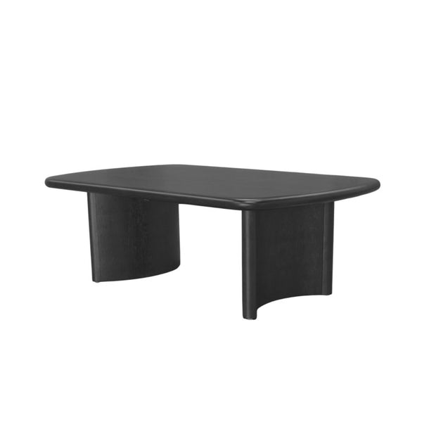 Alpine Furniture Gabrielle Sculptural Coffee Table 50"L X 30"W X 17"H — Black Or Light Oak, Curved-Leg Design, Durable Elegance 4225BLK-61