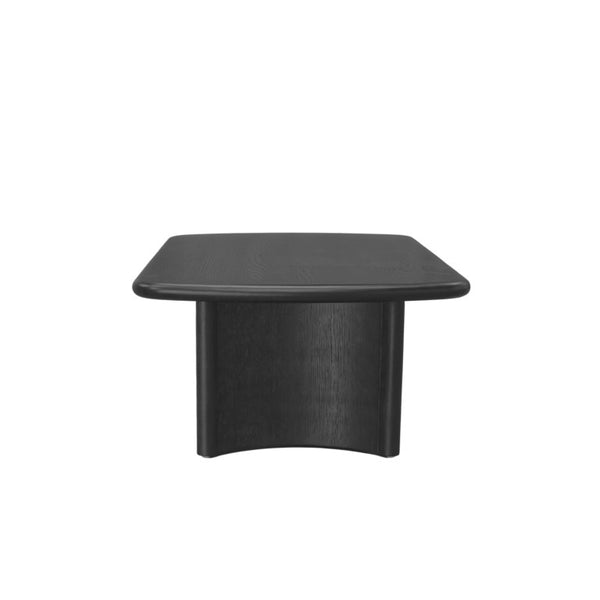 Alpine Furniture Gabrielle Sculptural Coffee Table 50"L X 30"W X 17"H — Black Or Light Oak, Curved-Leg Design, Durable Elegance 4225BLK-61