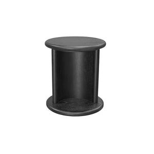 Alpine Furniture Gabrielle End Table With Open Base Shelf, Rubberwood Oak Veneer, Matte Black Finish, Fully Assembled 4225BLK-62
