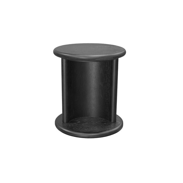 Alpine Furniture Gabrielle End Table With Open Base Shelf, Rubberwood Oak Veneer, Matte Black Finish, Fully Assembled 4225BLK-62