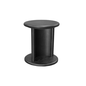 Alpine Furniture Gabrielle End Table With Open Base Shelf, Rubberwood Oak Veneer, Matte Black Finish, Fully Assembled 4225BLK-62