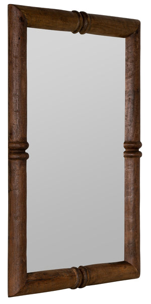 Cooper Classics Jeanne Rectangular Wall Mirror with Walnut Frame for Entryway or Living Room 42262