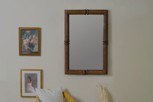 Cooper Classics Jeanne Rectangular Wall Mirror with Walnut Frame for Entryway or Living Room 42262