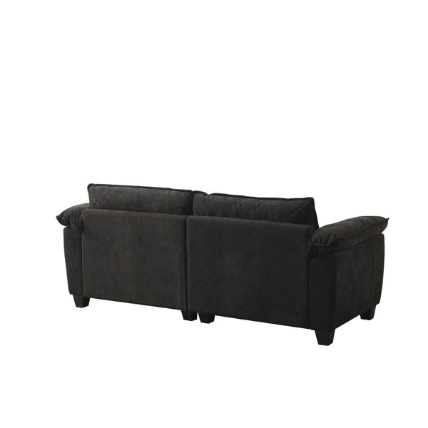 English Elm Living Room Chenille Loveseat with Pocket Coil Cushions and Washable Covers Seats Two Black W1097S00238