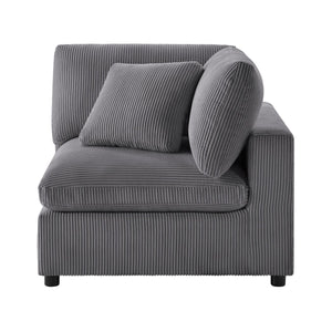 English Elm Chelsea Corner Wedge Chair - Modern Charcoal Corduroy With Plush Comfort & Removable Covers B050P404286