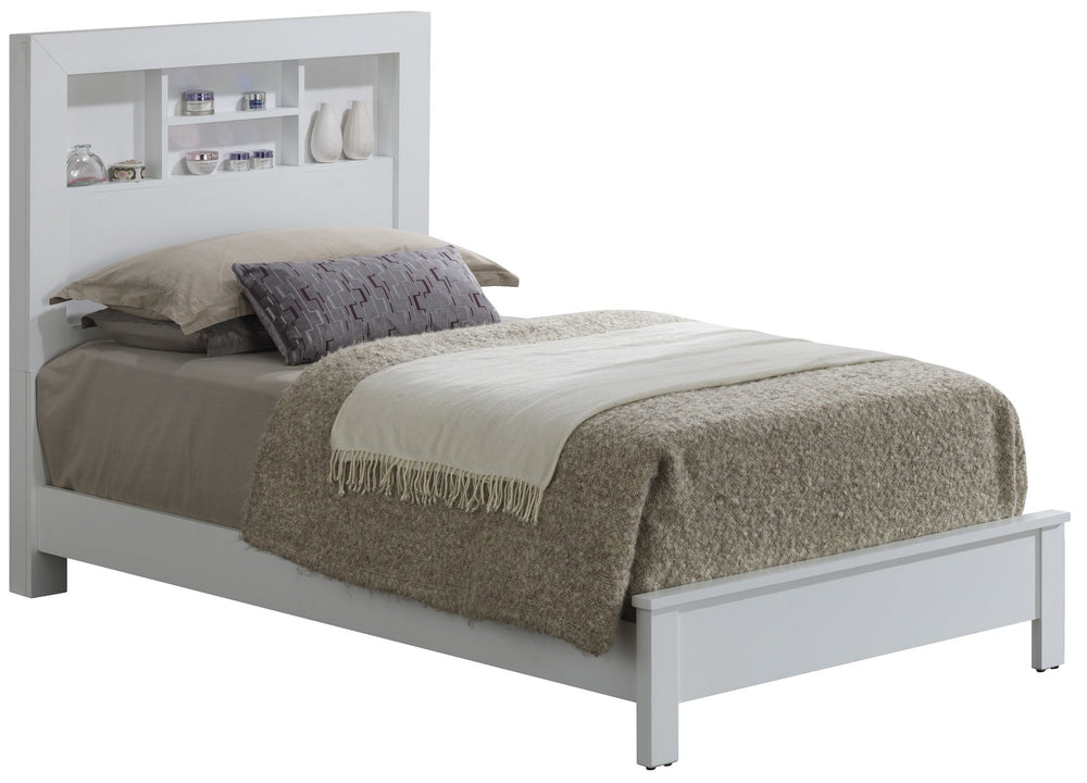 English Elm Elegant White Transitional Bed: Stylish Comfort & Versatility For Any Bedroom Decor – Easy Assembly! B078S00268
