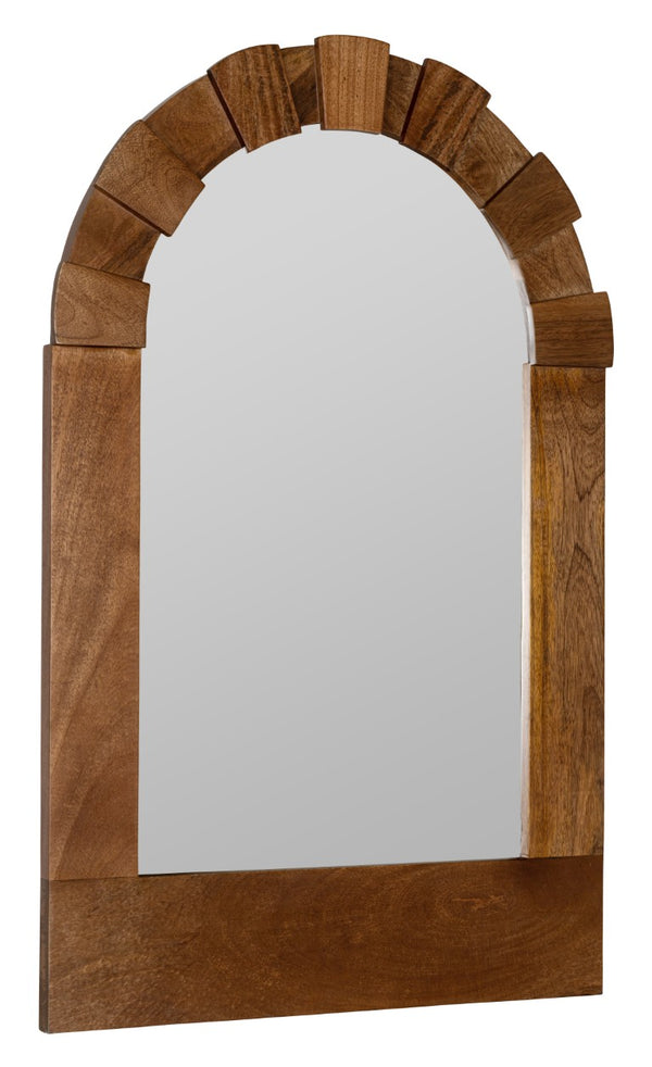 Cooper Classics Penny Rectangular Wood Frame Wall Mirror Warm Walnut Tone for Modern Interiors 42277