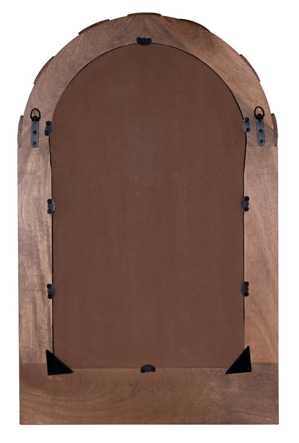 Cooper Classics Penny Rectangular Wood Frame Wall Mirror Warm Walnut Tone for Modern Interiors 42277