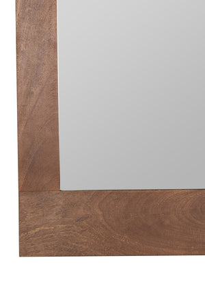 Cooper Classics Penny Rectangular Wood Frame Wall Mirror Warm Walnut Tone for Modern Interiors 42277