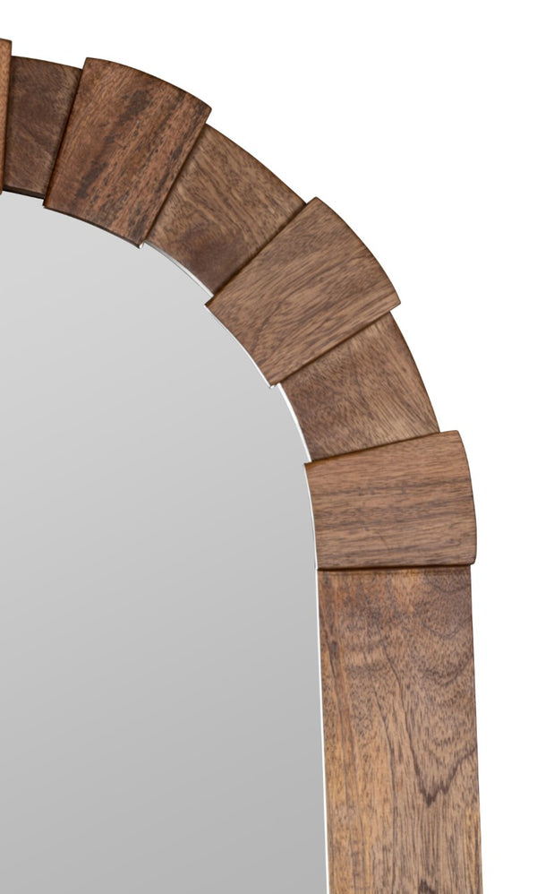 Cooper Classics Penny Rectangular Wood Frame Wall Mirror Warm Walnut Tone for Modern Interiors 42277
