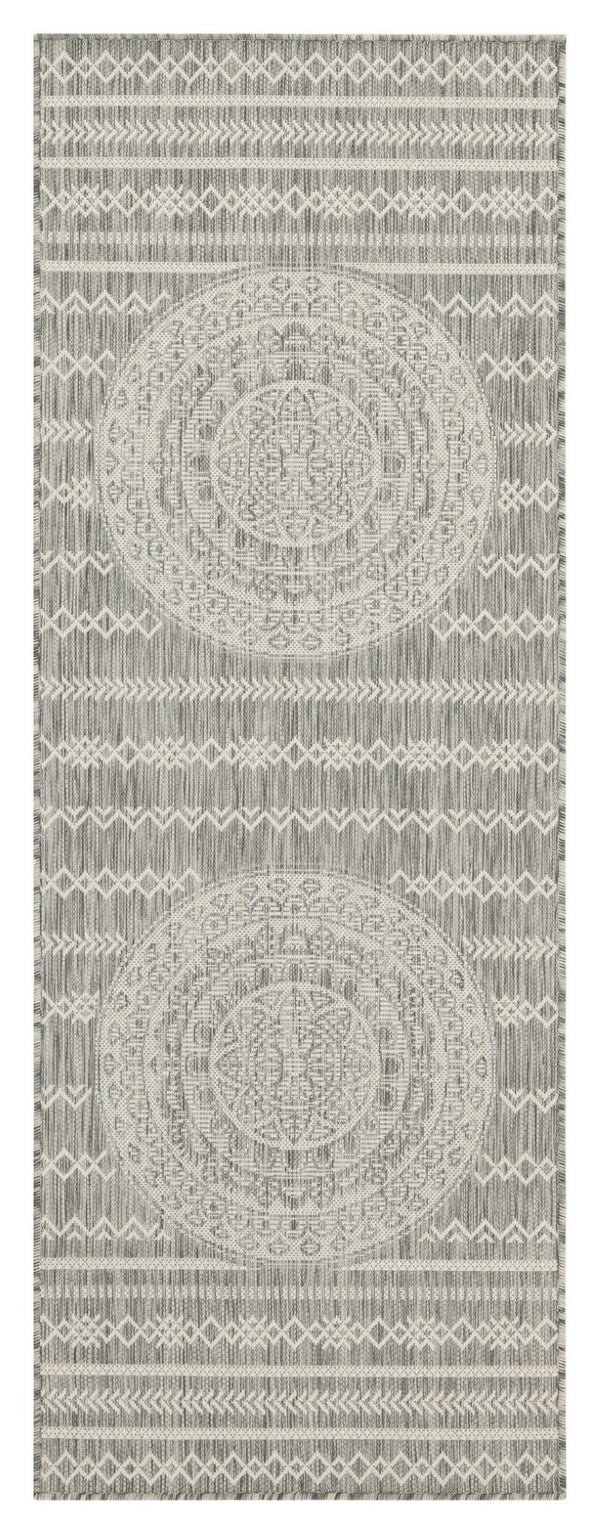 English Elm Sunshine Silver 2'7" X 7'3" Indoor/Outdoor Area Rug - Stylish, Durable, Easy-Clean, Family-Friendly Design B186P198906-GIGA