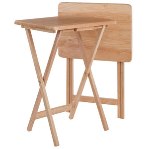 Winsome Wood Alex 2-piece Folding Snack Table Set - Versatile Solid Wood Design For Small Spaces & Easy Storage Natural Solid Wood 42290-winsome-wood