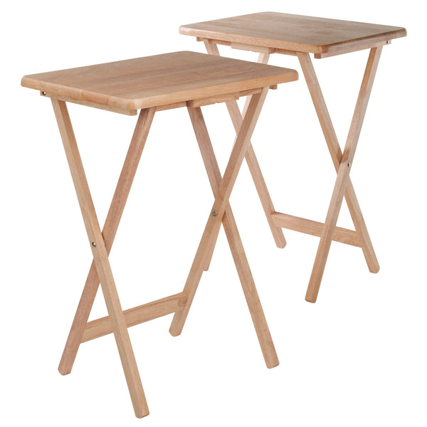 Winsome Wood Alex 2-piece Folding Snack Table Set - Versatile Solid Wood Design For Small Spaces & Easy Storage Natural Solid Wood 42290-winsome-wood