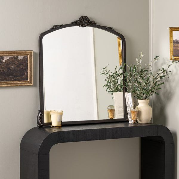 Cooper Classics Adeline Scrollwork Wall Mirror with Oil Rubbed Bronze Frame for Fireplace or Entryway 42299