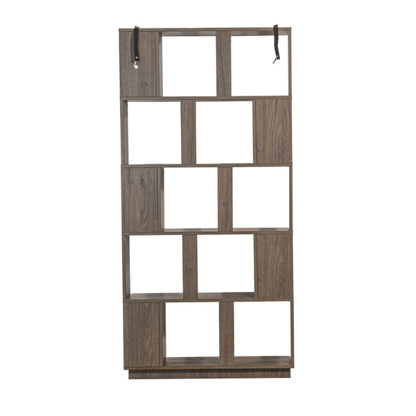 English Elm 31.5" Tall 5-tier Mdf Bookcase Slim Open Shelving Unit for Office Bedroom Living Room Dark Brown W2899P444163