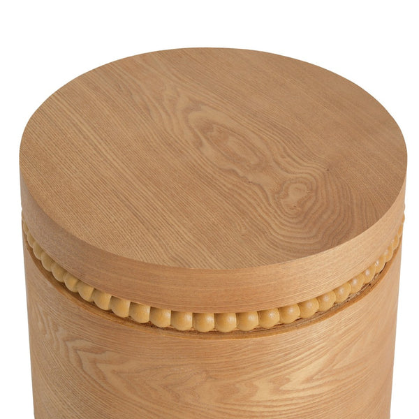 English Elm 15.35 Inch Dark Veneer Curved Tiered End Table for Modern Minimalist Living Rooms N772P412293N