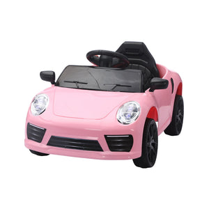English Elm Ride on Electric Sports Car for Kids 12v Dual Motor with Remote Swing and Led Lights Pink W1760P358675