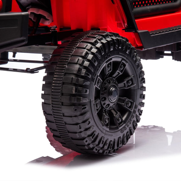 English Elm 24v Kids Electric Ride on Car with Parental Remote Dual Motors and Four Wheel Suspension Red W1578P208319