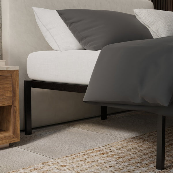 English Elm Modern Steel Queen Platform Foundation Low Profile Minimalist Bedroom Base B337P335241