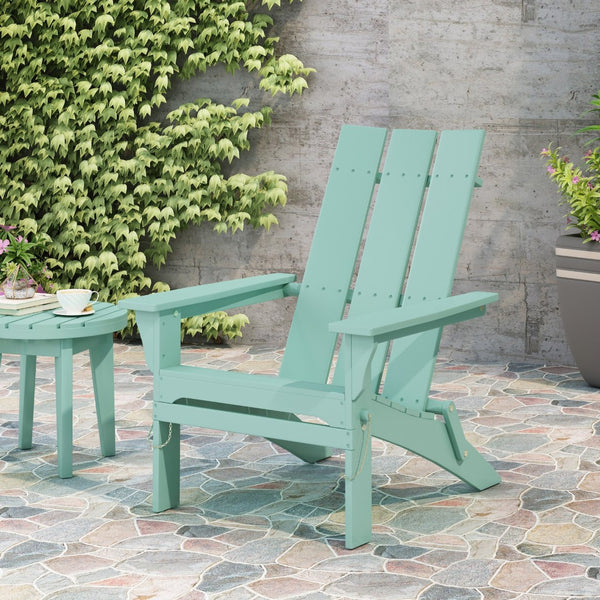 English Elm Zuma Solid Acacia Foldable Adirondack Chair Rustic Outdoor Lounger for Deck or Patio Mint 68319.00MNT