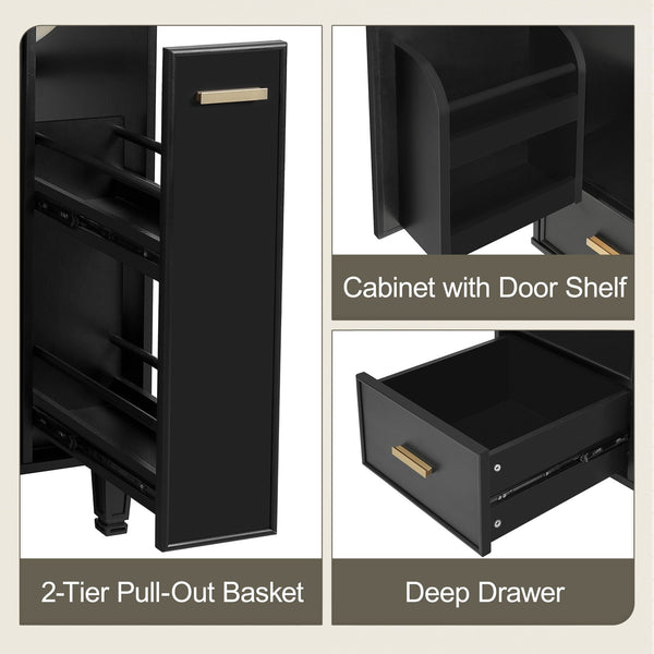 English Elm Christopher Knight Home® - 24" Bathroom Vanity with Ceramic Sink, Solid Wood Frame, Soft-Close Drawers & Ample Storage Appeal Black N759P269734B