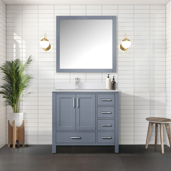English Elm Dark Grey Bath Vanity 36" W X 22" D – Stylish Storage With Cultured Marble Top For Modern Bathrooms B2731P259033