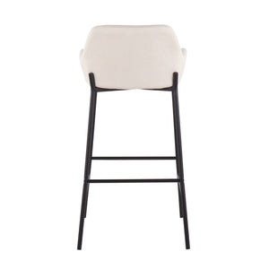 English Elm Daniella Industrial Bar Stool Set Of 2 - Black Metal Frame & Cream Upholstered Comfort For Home Bars B202S00534
