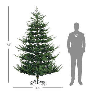 English Elm Homcom 7.5 Foot Artificial Christmas Tree - Lifelike Pine With 1218 Branches & Easy Auto Open Design W2225P229252