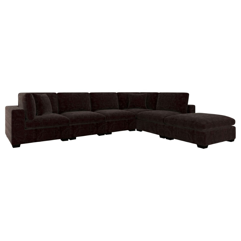 English Elm Murtagh Six Piece Modular Sectional Soft Fabric Lounge Sofa with Tapered Wooden Legs B062S01582