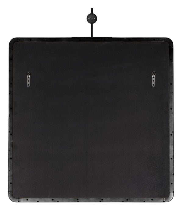 Cooper Classics Frida Matte Black Metal Frame Square Wall Mirror Large Statement Entryway Accent 42306